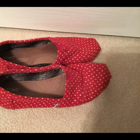 Red & white polka dot classic TOMS - Picture 2 of 4